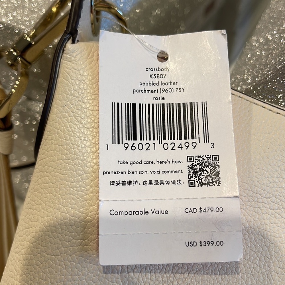 New Kate Spade Rosie Large Crossbody Pebbled Leather Parchment - Picture 9 of 16